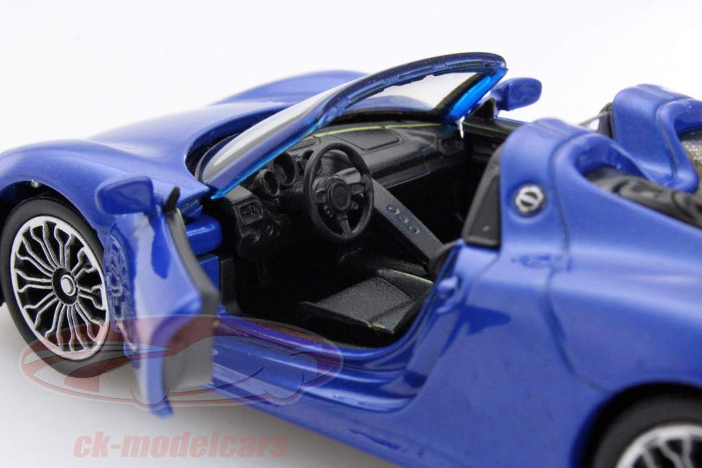 Porsche 918 Spyder Pullback синий 1:32 Welly