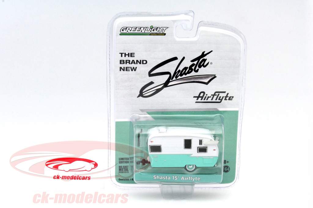 Shasta Airflyte remorque blanc / menthe vert 1:64 Greenlight