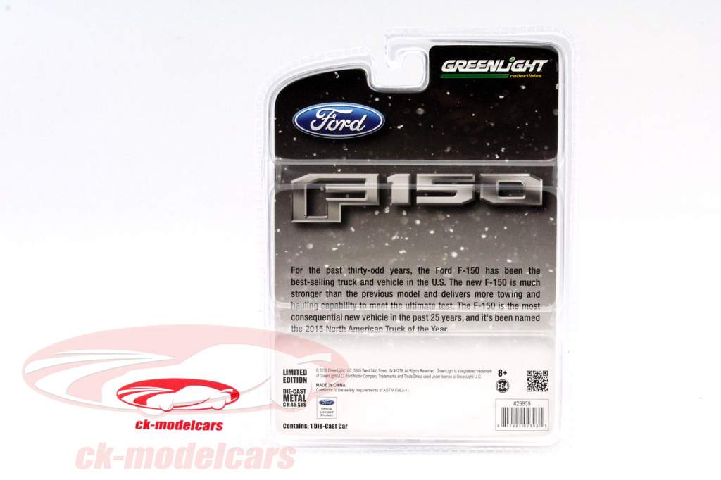 Ford F-150 Pickup With snow plow Year 2015 dark orange metallic 1:64 Greenlight