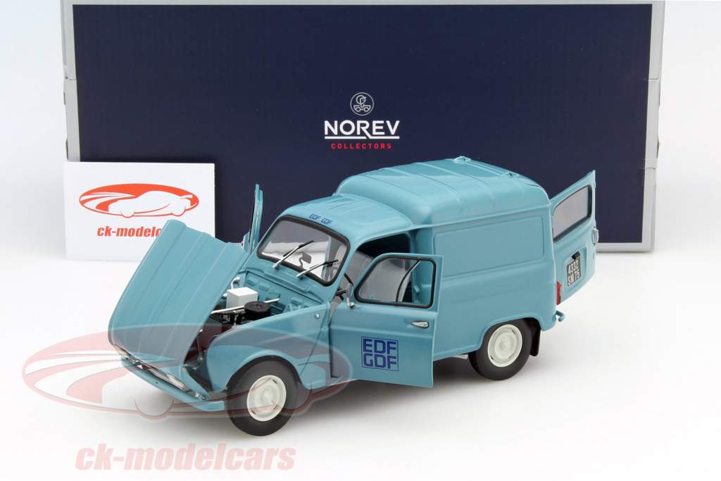 Renault 4 Fourgonnette år 1965 lyseblå 1:18 Norev