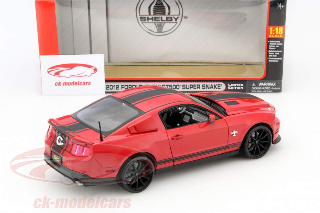 Ford Mustang Shelby GT500 Year 2012 red / black 1:18 ShelbyCollectibles