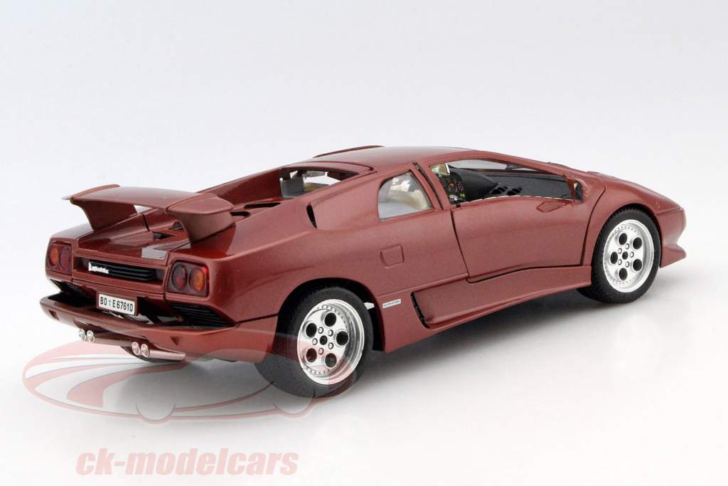 Lamborghini Diablo jaar 1990 kastanjebruin 1:18 Bburago