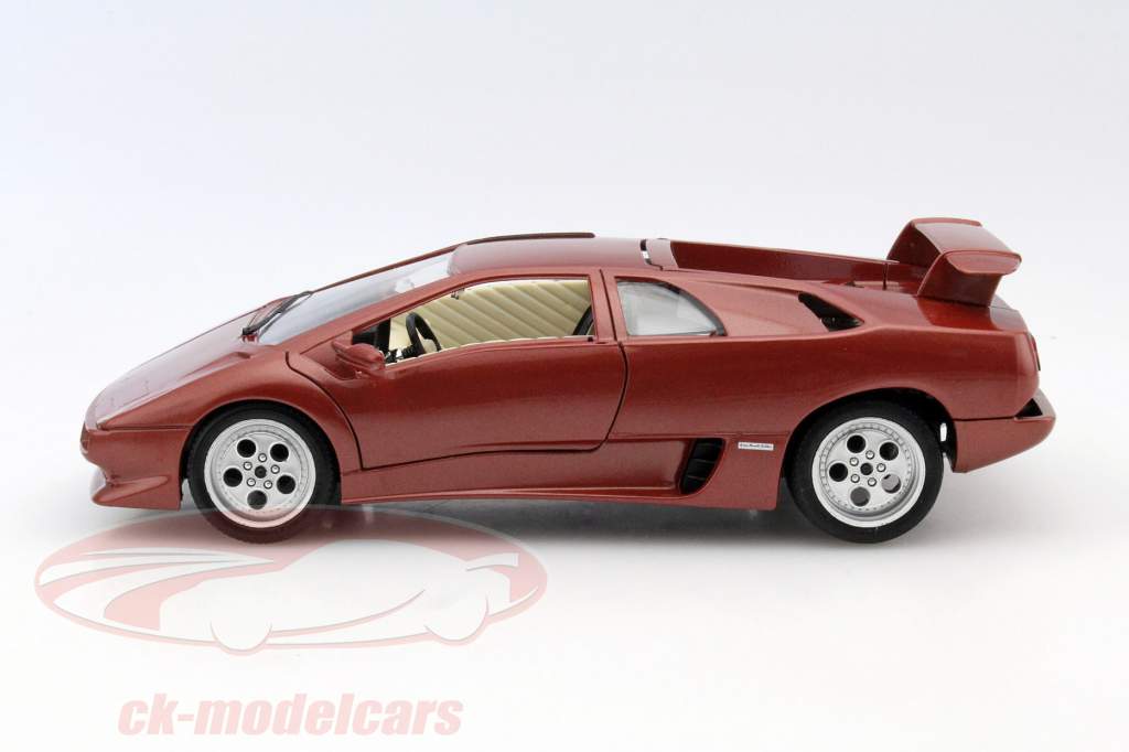 Lamborghini Diablo jaar 1990 kastanjebruin 1:18 Bburago