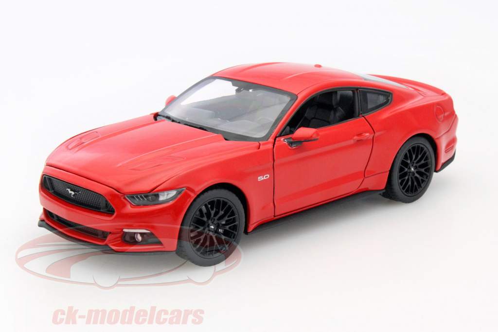 Ford Mustang GT год 2015 красный 1:24 Welly