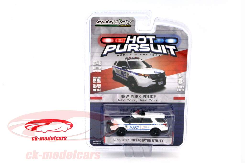 Ford Interceptor Utility polícia Ano 2015 NYPD 1:64 Greenlight