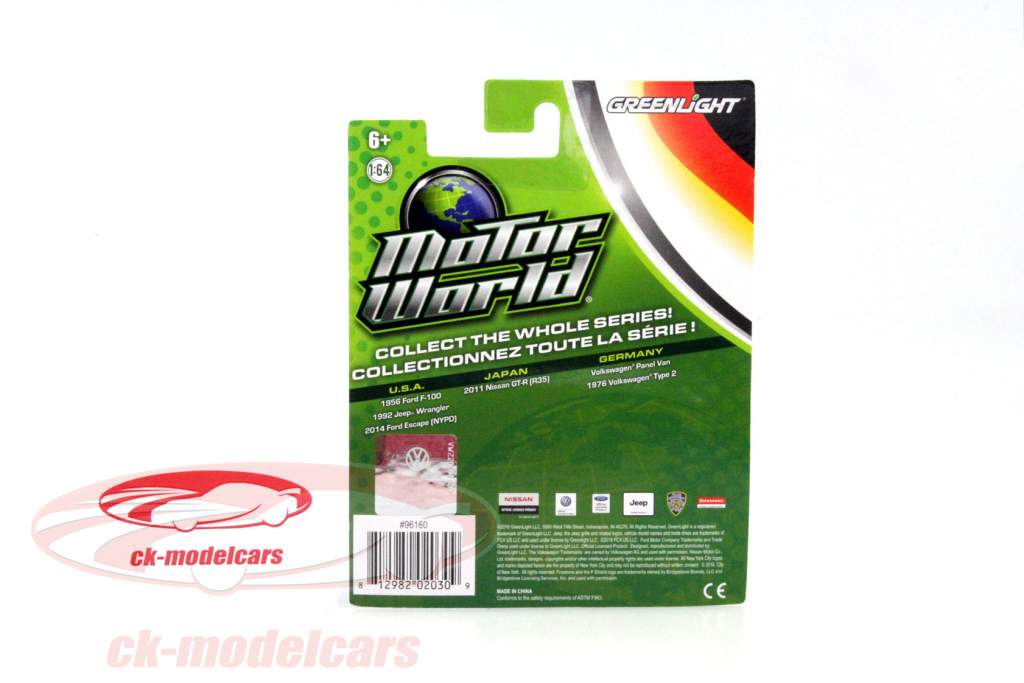 Volkswagen VW T2 Panel фургон Firestone черный / красный 1:64 Greenlight