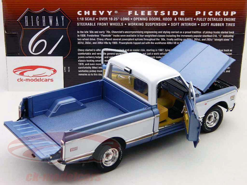 雪佛兰Fleetside C10皮卡浅蓝/蓝色1:18埃特尔