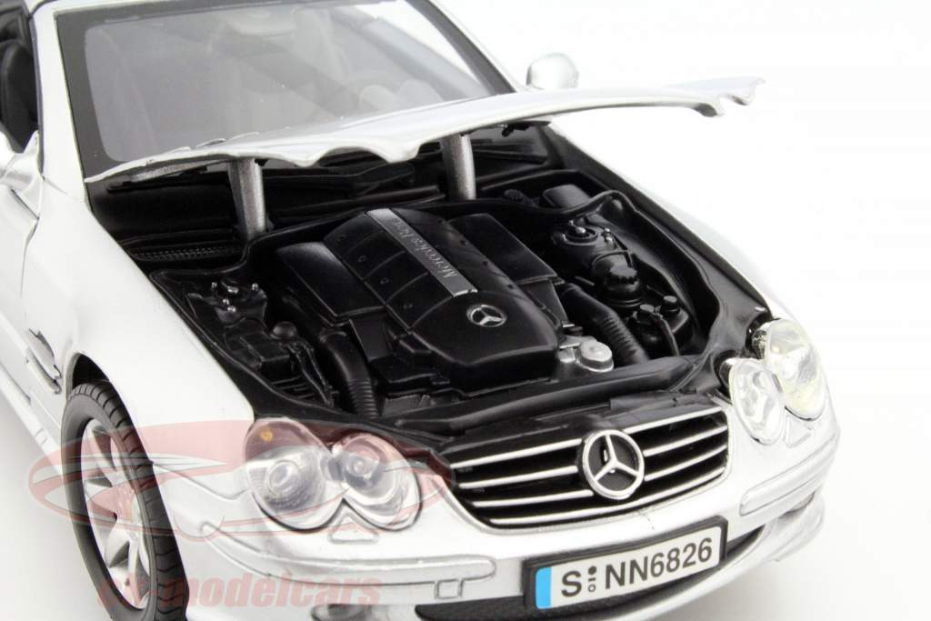 MOTORMAX SL500、Maisto BenzSL-class 1/18 Motormax 1/18 Silver Convertible Mercedes Benz SL500 Diecast