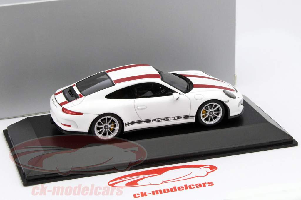 Porsche 911 R (991) bianco / rosso 1:43 Spark