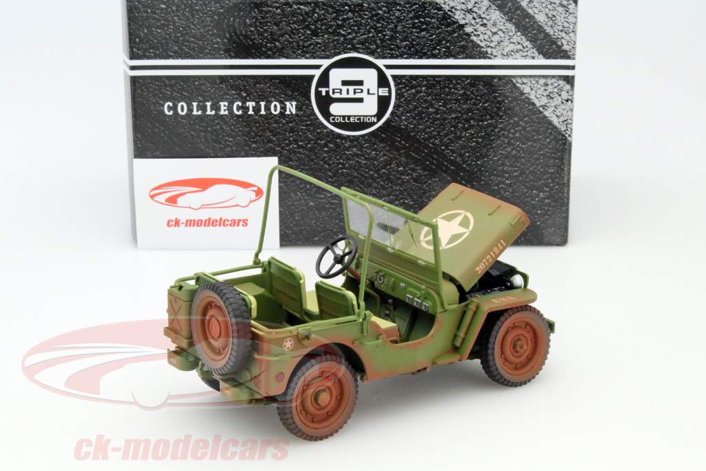 Jeep Willy's military police Dirty Version Year 1941 green 1:18 Triple9