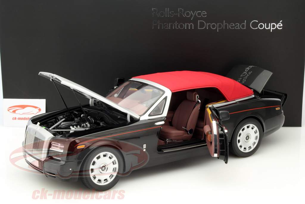 Rolls Royce Phantom Drophead Coupe année 2012 noir / argent / rouge 1:12 Kyosho