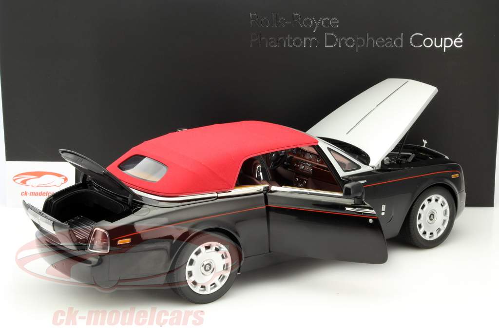 Rolls Royce Phantom Drophead Coupe année 2012 noir / argent / rouge 1:12 Kyosho