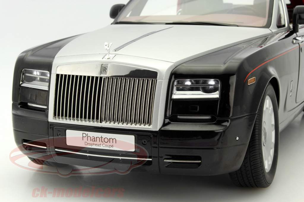 Rolls Royce Phantom Drophead Coupe année 2012 noir / argent / rouge 1:12 Kyosho