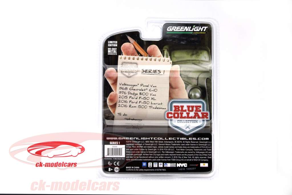 Volkswagen VW Panel Van Schell gul / rød 1:64 Greenlight