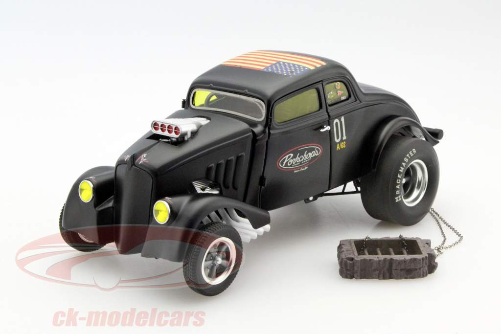 Porkchop Willy's Gasser Jailbreak jaar 1933 zwart 1:18 GMP