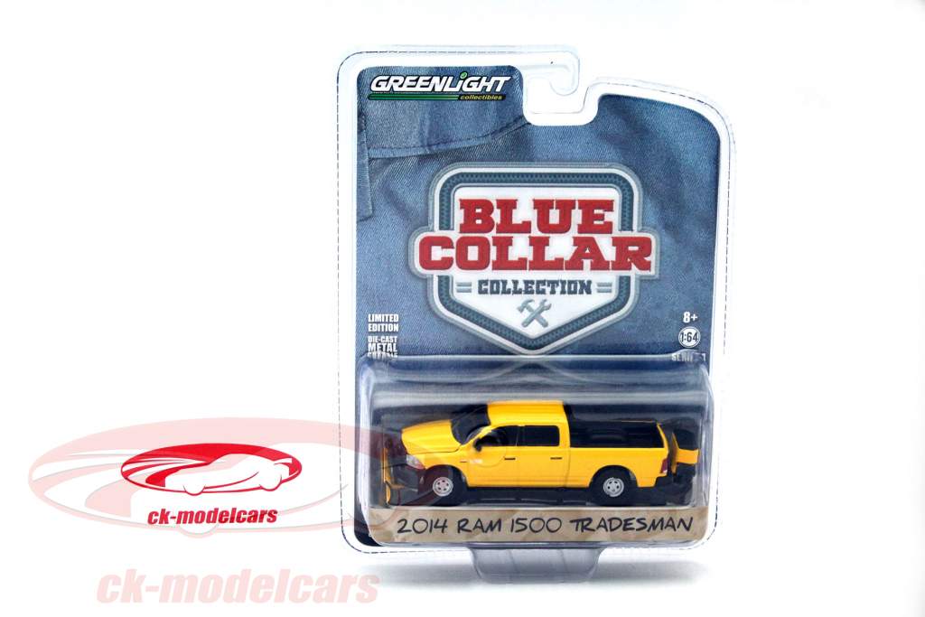 Dodge Ram 1500 Tradesman год 2014 желтый 1:64 Greenlight