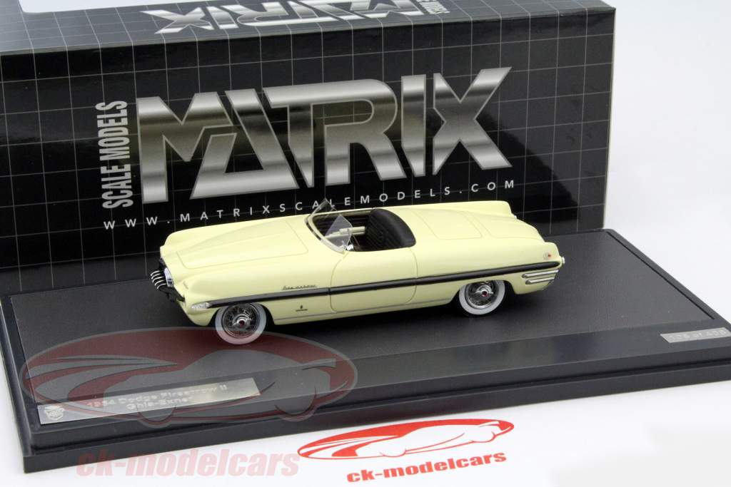 Dodge Firearrow 2 Ghia Concept Car jaar 1954 lichtgeel 1:43 Matrix