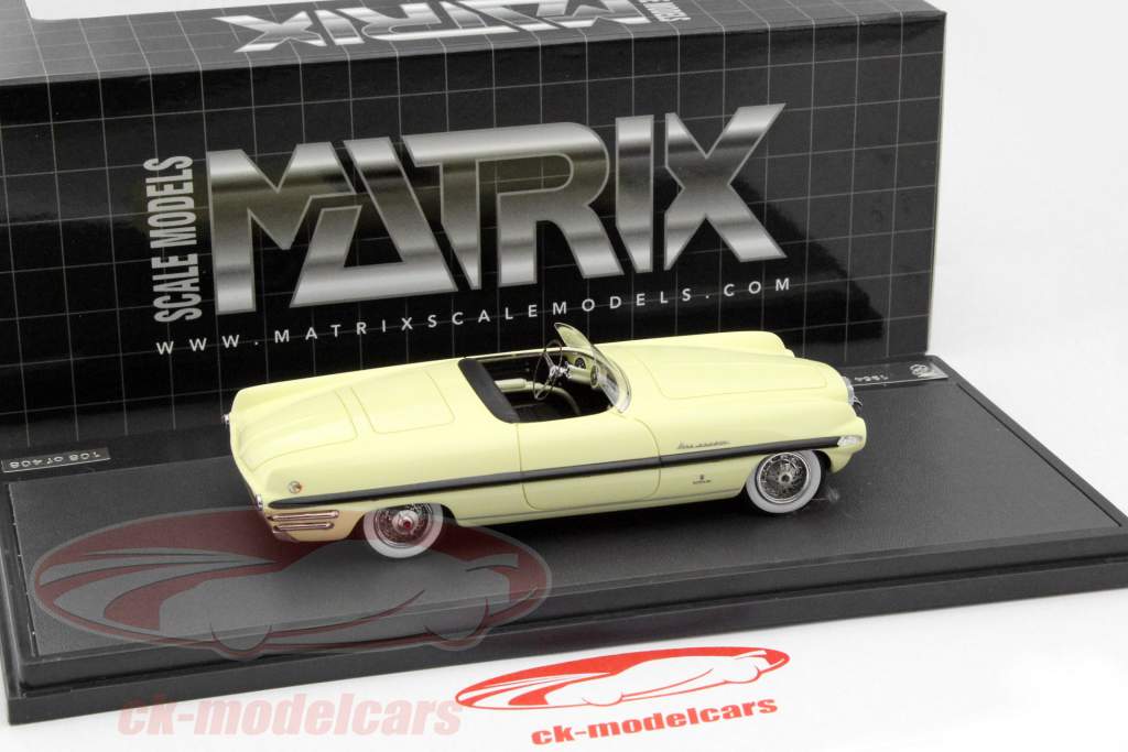 Dodge Firearrow 2 Ghia Concept Car Year 1954 light yellow 1:43 Matrix