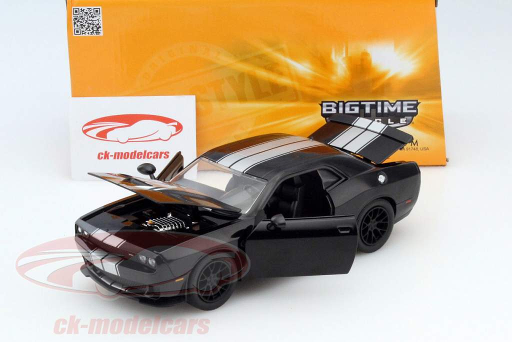 Dodge Challenger SRT Hellcat год 2015 черный / серебряный 1:24 Jada Toys