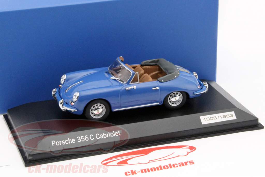 Porsche 356 Cabriolet C construido en 1963 azules 1:43 Minichamps