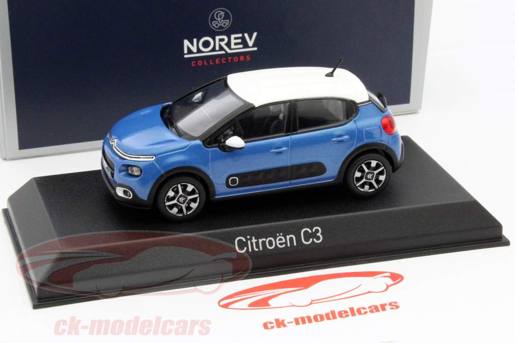 Citroen C3 年 2016 白 / 蓝 1:43 Norev