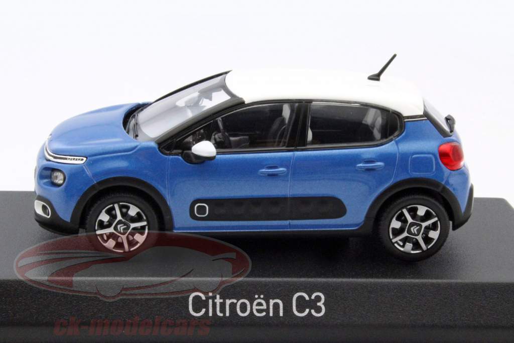 Citroen C3 年 2016 白 / 蓝 1:43 Norev