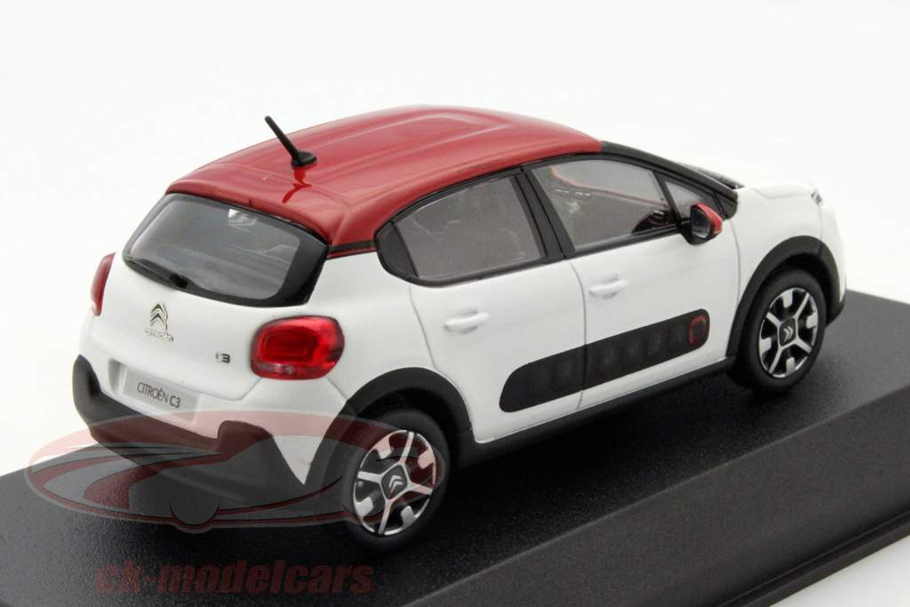 Citroen C3 anno 2016 bianco / rosso 1:43 Norev