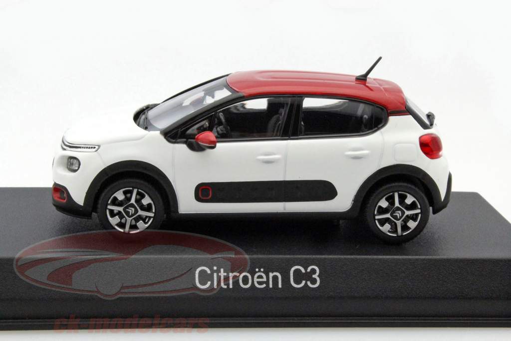 Citroen C3 年 2016 ホワイト / 赤 1:43 Norev
