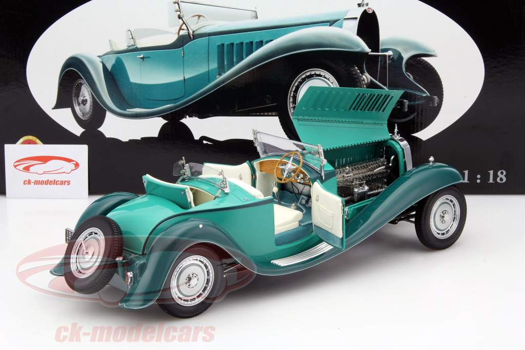 Bugatti Roadster Esders année 1932 turquoise 1:18 Bauer