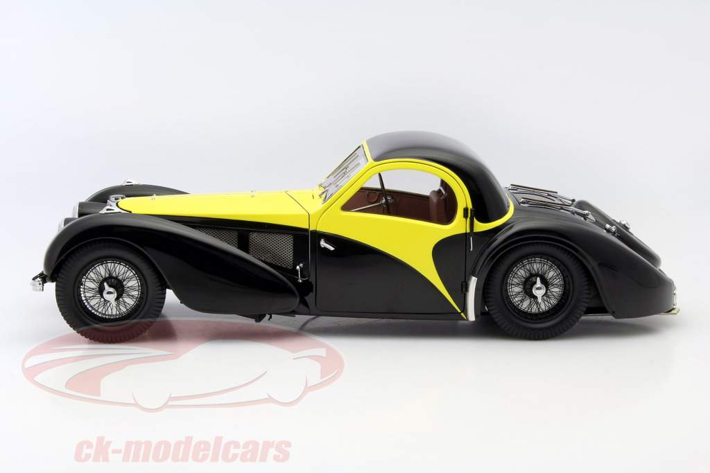 Bugatti Atalante Type 57 SC Baujahr 1937 schwarz / gelb 1:12 Bauer