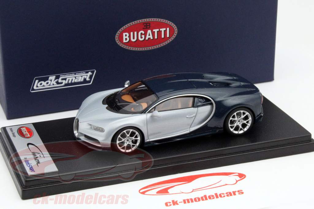 Bugatti Chiron Motor Show Genève 2016 argent / bleu 1:43 LookSmart