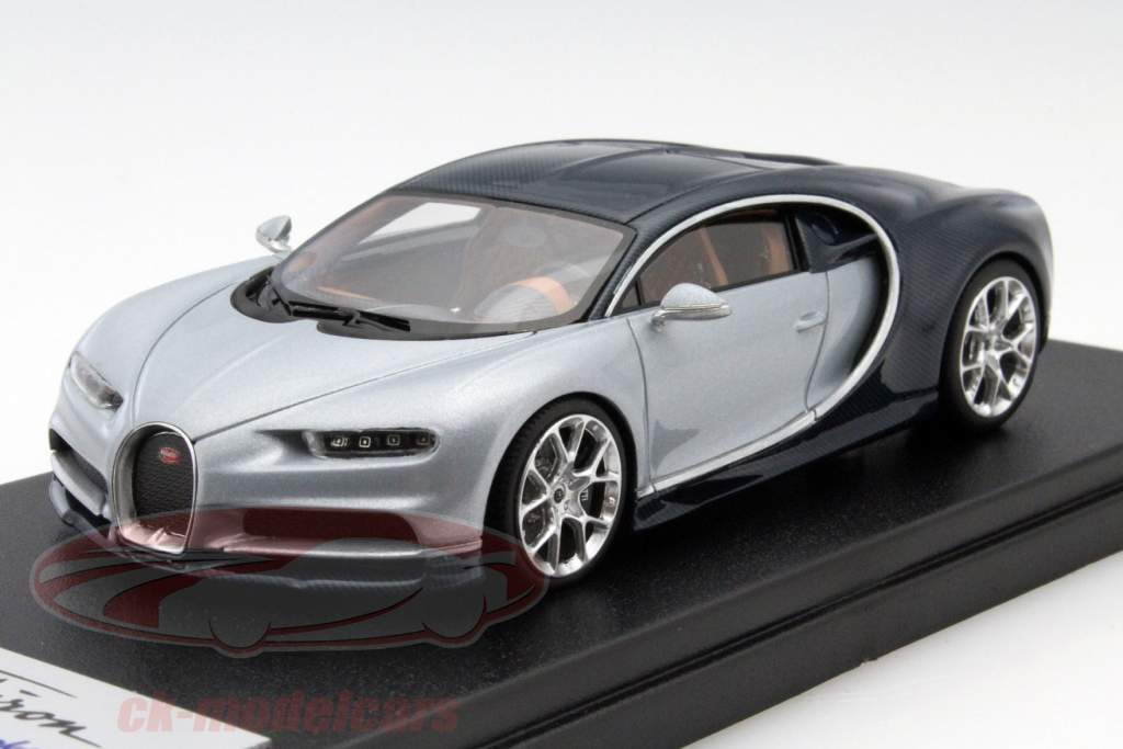 Bugatti Chiron Motor Show Genève 2016 argent / bleu 1:43 LookSmart