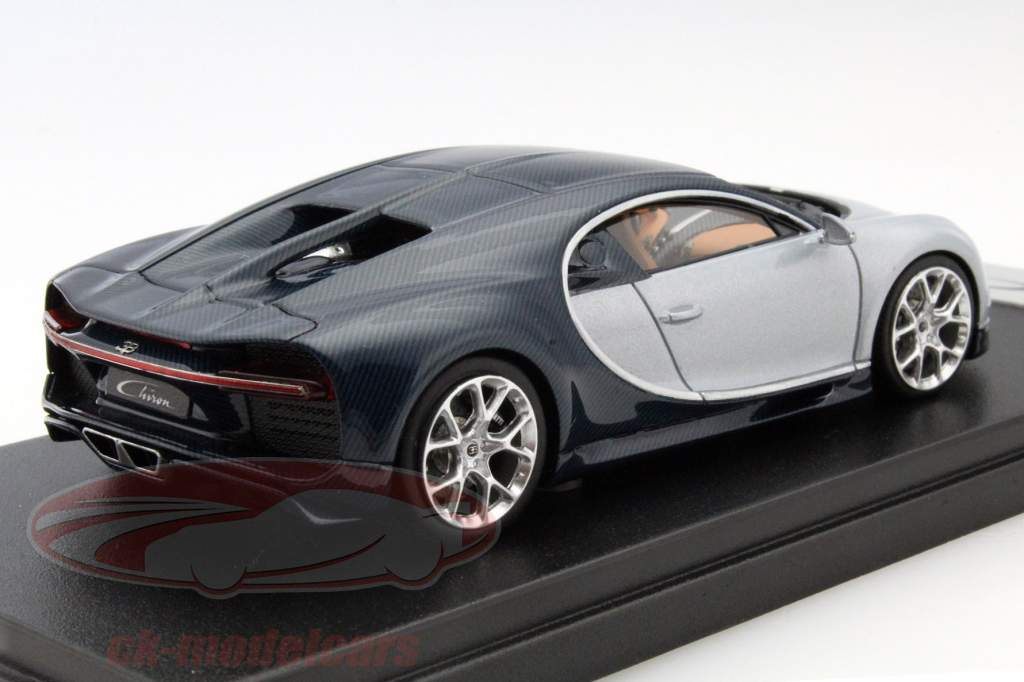 Bugatti Chiron モーターショー ジュネーブ 2016 銀 / ブルー 1:43 LookSmart