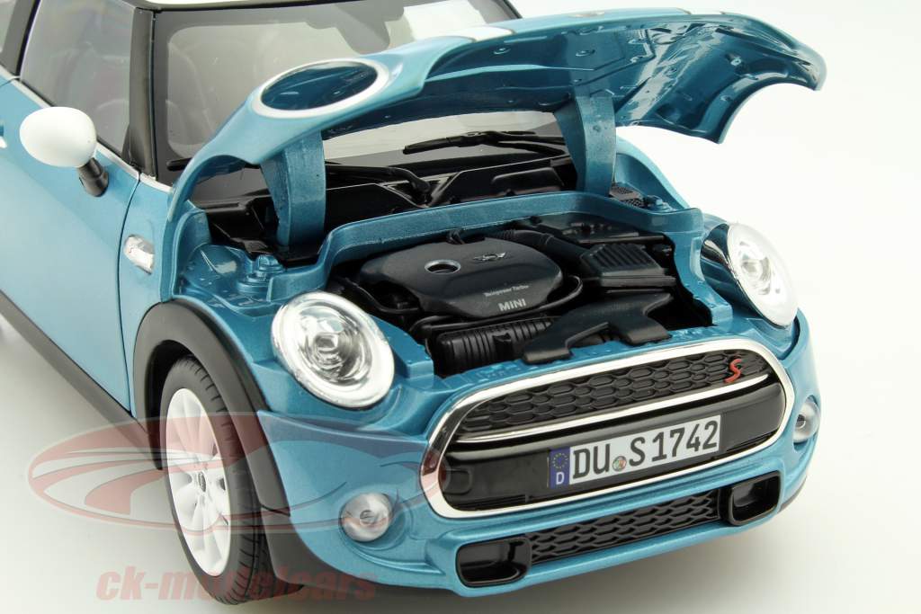 Mini Cooper S année 2015 bleu clair 1:18 Norev