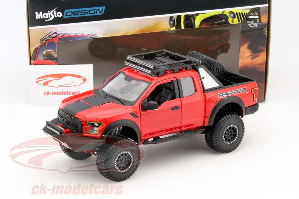 Ford F-150 Raptor år 2017 rød 1:24 Maisto