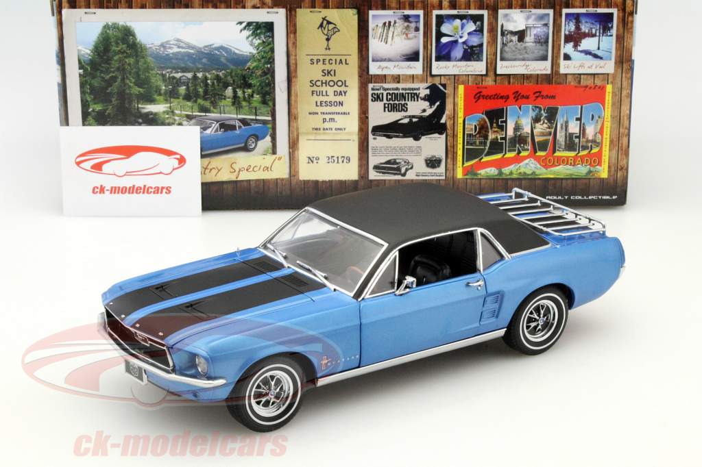 Ford Mustang год 1967 Ski Country Special синий 1:18 Greenlight