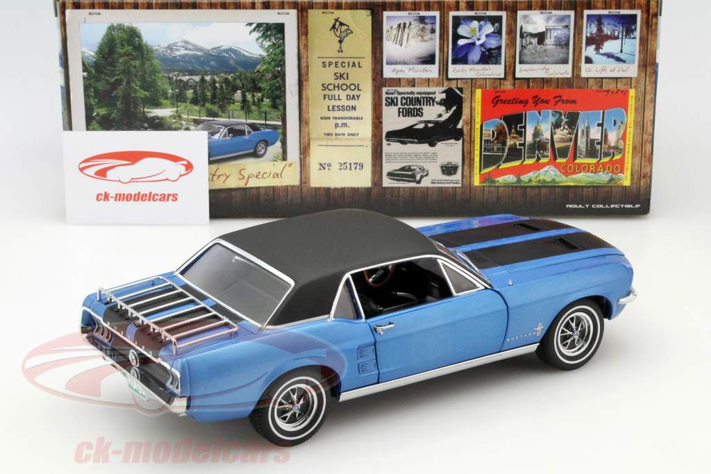 Ford Mustang Year 1967 Ski Country Special blue 1:18 Greenlight