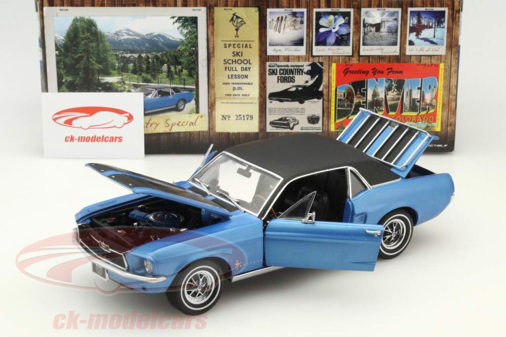 Ford Mustang год 1967 Ski Country Special синий 1:18 Greenlight