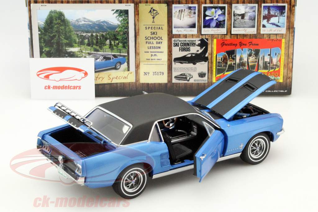 Ford Mustang год 1967 Ski Country Special синий 1:18 Greenlight