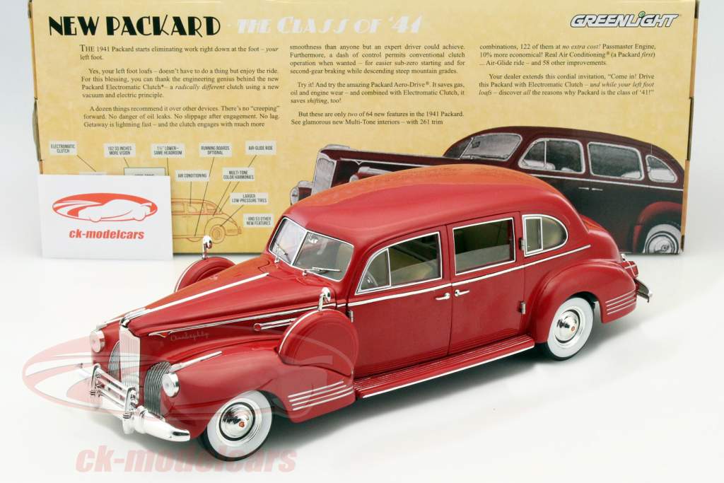 Packard Super Eight One-Eighty 年 1941 赤 1:18 Greenlight