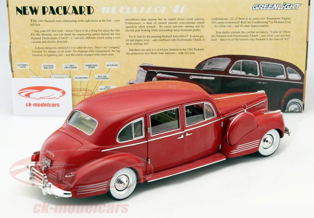 Packard Super Eight One-Eighty 年 1941 赤 1:18 Greenlight