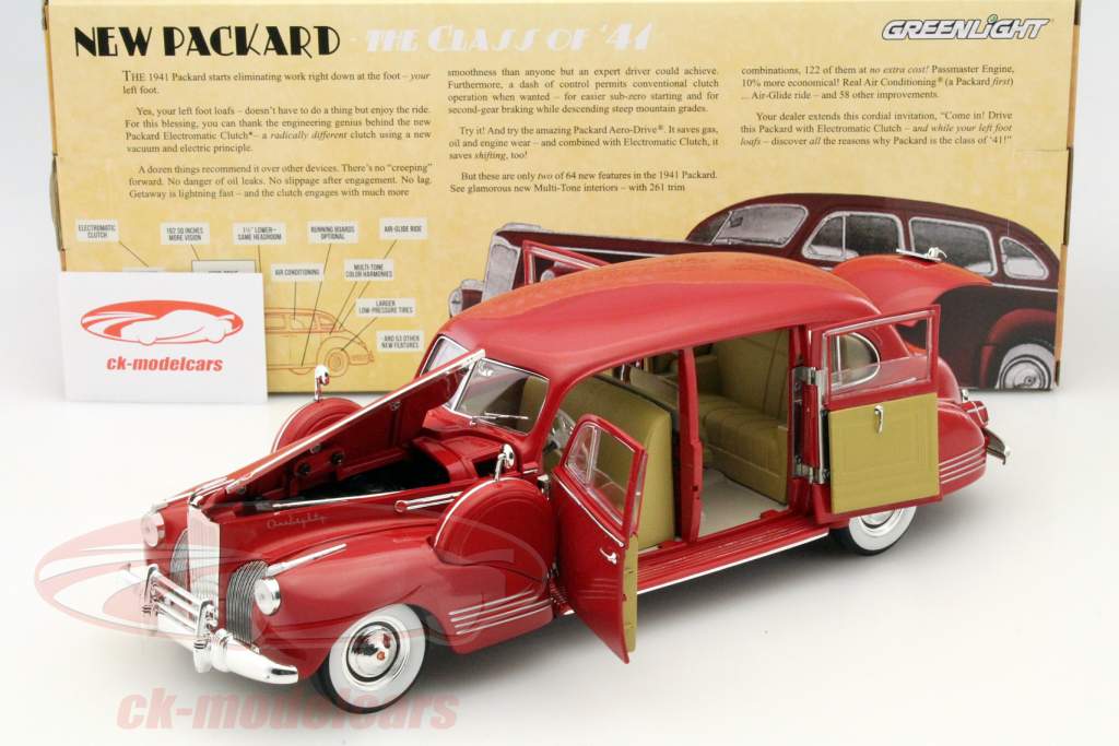 Packard Super Eight One-Eighty 年 1941 赤 1:18 Greenlight