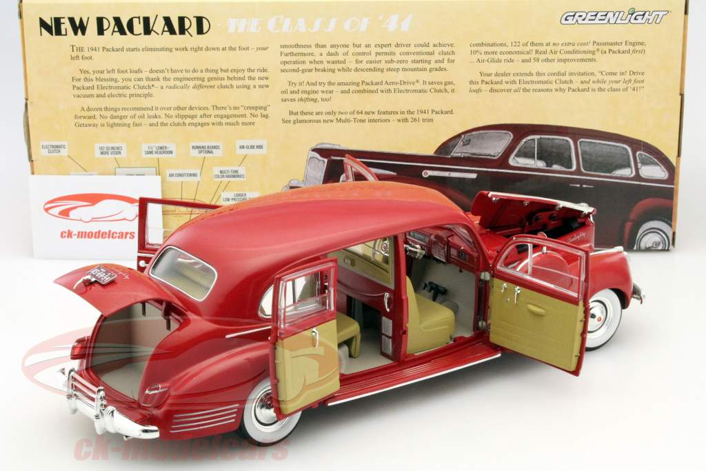 Packard Super Eight One-Eighty 年 1941 赤 1:18 Greenlight