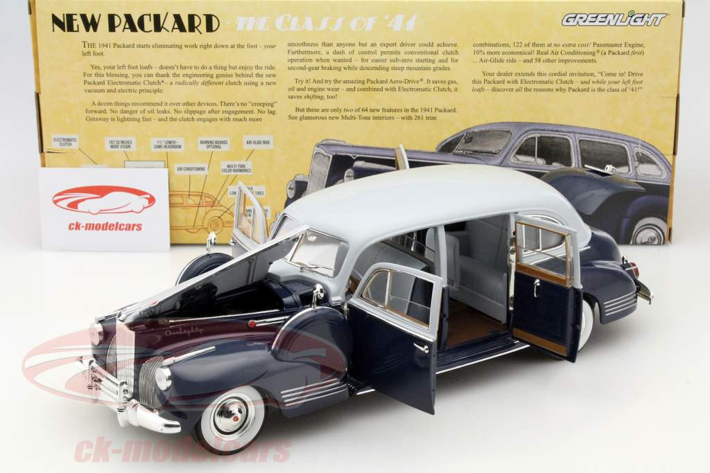 Packard Super Eight One-Eighty Year 1941 dark blue / gray 1:18 Greenlight