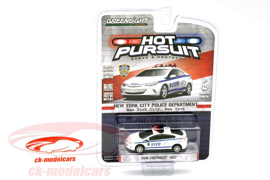 Chevrolet Volt NYPD año 2016 blanco 1:64 Greenlight