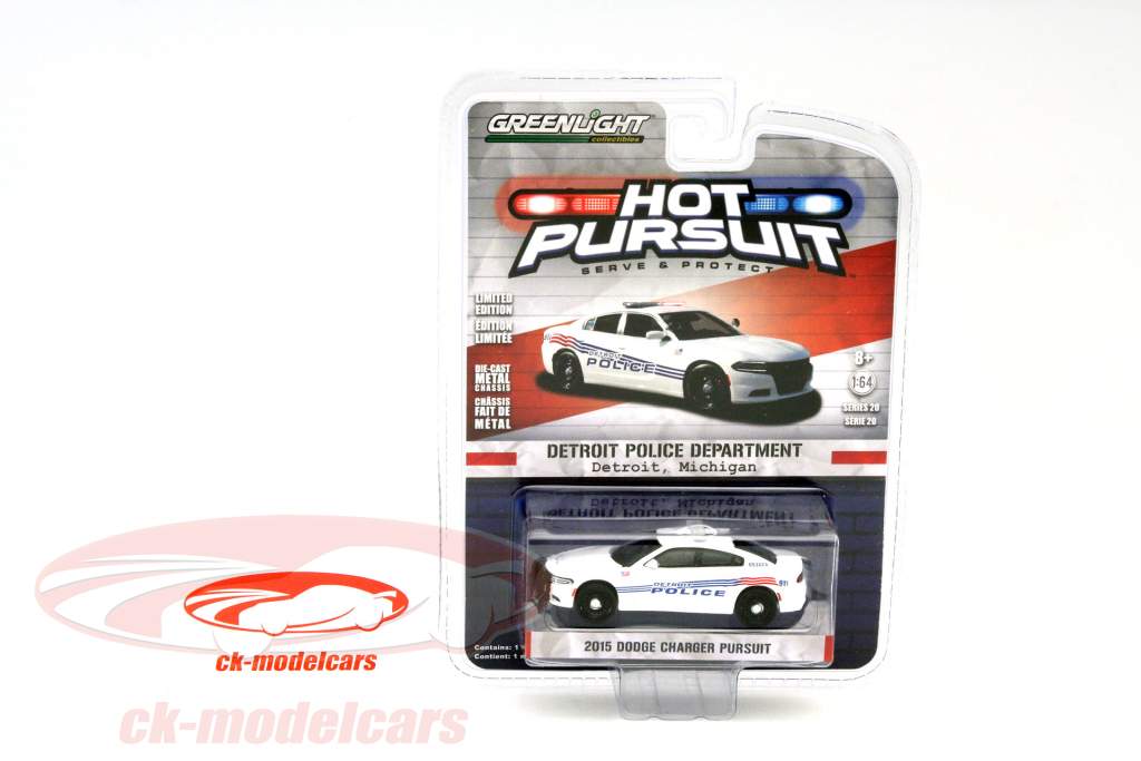 Dodge Charger Pursuit DPD 年 2015 ホワイト 1:64 Greenlight