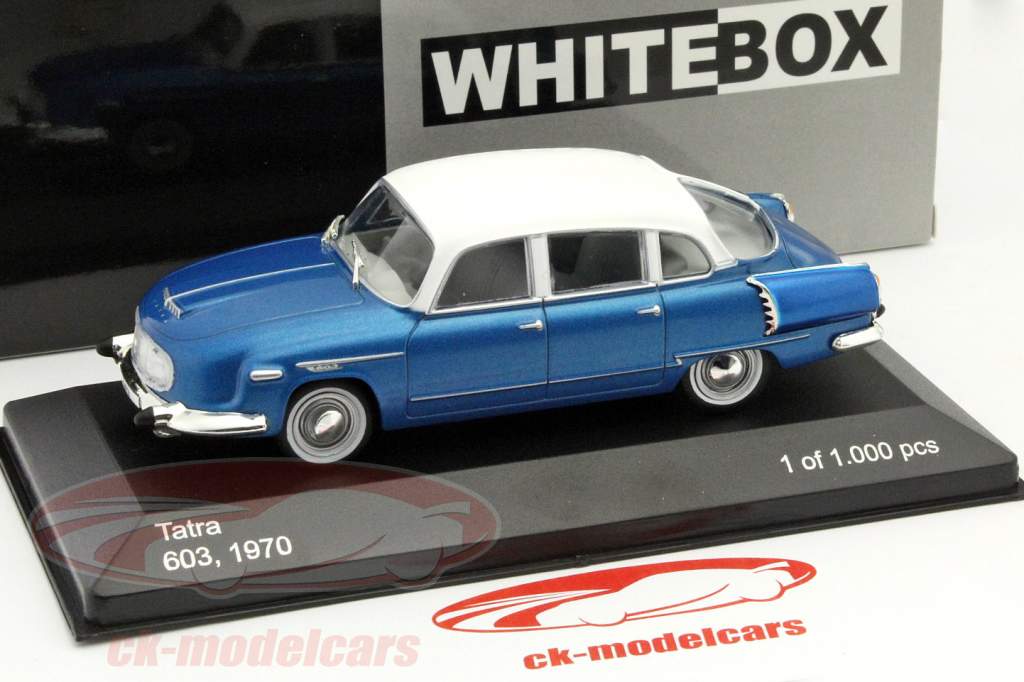 Tatra 603 année 1970 bleu / blanc 1:43 WhiteBox