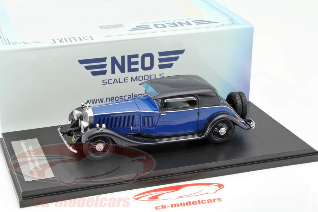 Rolls Royce Phantom II Continental Windovers Coupe année 1933 bleu 1:43 Neo