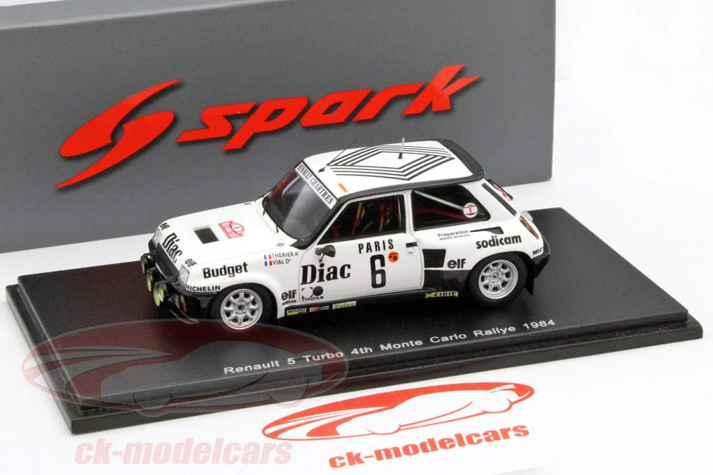 Renault 5 Turbo #6 4 ° Rallye Monte Carlo 1984 Therier, Vial 1:43 Spark