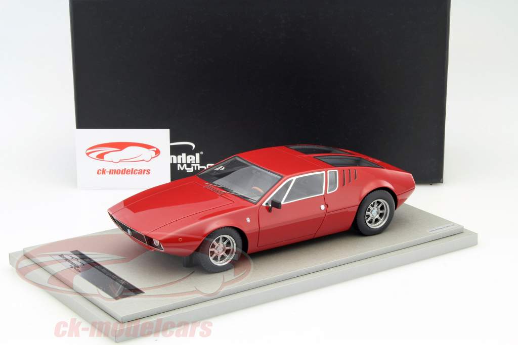 De Tomaso Mangusta år 1971 gloss rød 1:18 Tecnomodel